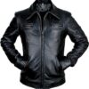 Mens Black Slim Fit Biker Leather Jacket